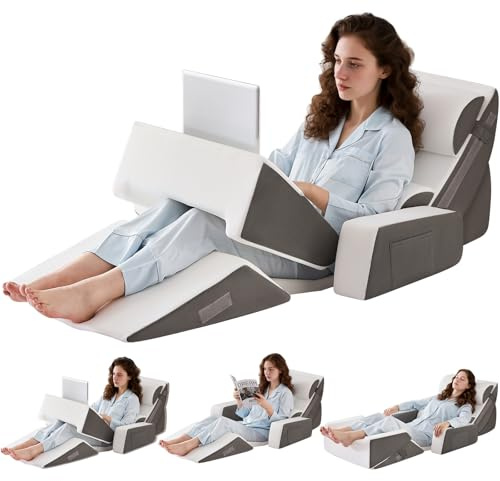 9PCS Ensemble de Coussins de Lit Orthopédiques en Coin, Coussins en Mousse à Mémoire de Forme pour Post-Chirurgie pour le Corps, le Dos et les Jambes, Soulagement de la Douleur, Coussins de Soutien