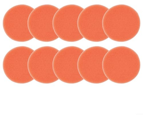 Paquete de 10 almohadillas de esponja para pulir automóviles redondas de 75 mm, 25 mm de grosor, para uso con cera, esmalte de pulido y sellado en pintura automotriz