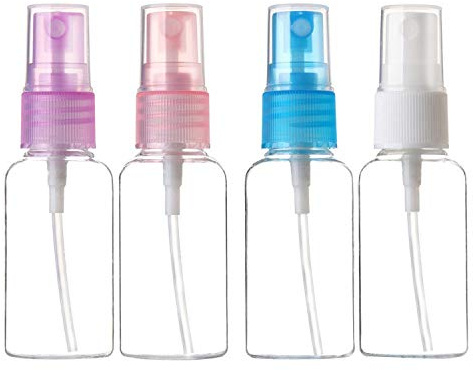 Honbay 4PCS 30ML Small Portable Reusable Plastic Fine Mist Perfume Spray Bottle Transparent Empty Spray Sprayer Bottle Cosmetic Spray Bottles Transparent Travel Small Bottles (30ML*4)