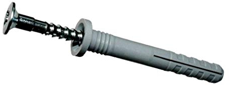 Nageldübel ''FIX'' Zylinderkopf 5x35 mm 200 Stück | Dübel aus reinem Nylon mit verzinktem Schraubnagel | Perfekte Schnellmontage mit hohen Auszugswerten in Vollbaustoffen | Hüfner Made in Germany