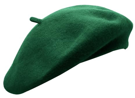 Umeepar Damen Wolle Französischen Baskenmütze (Grün)