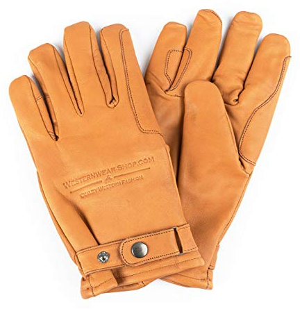 Westernwear Western Winter-Reithandschuhe aus Kalbsnappaleder Unisex braun - Lederhandschuhe Cowboy-Handschuhe (L)