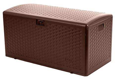 Plastic Development Group Outdoor Storage Deck Box, Standard Closure, 73 Gallon, Java