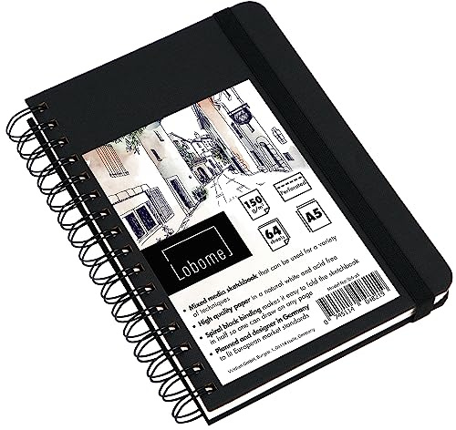 Bloc Dibujo Lobome A5 | 13.97cm X 21.59cm | 64 Páginas De Papel Blanco De 150g Y Con Encuadernación En Espiral