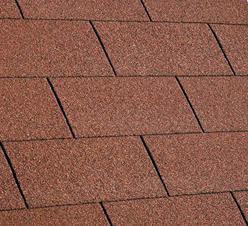 Gartenwelt Riegelsberger Premium bitumen takpannor rektangulära röda 3 m² (21 stycken) Takpannor med glasfiberförstärkning