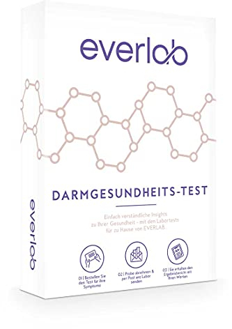 EVERLAB Test de santé intestinale – Examen de la flore intestinale Plus pour les bactéries intestinales, Candida, Leaky Gut etc. – Test de selles – Auto-test pour la maison