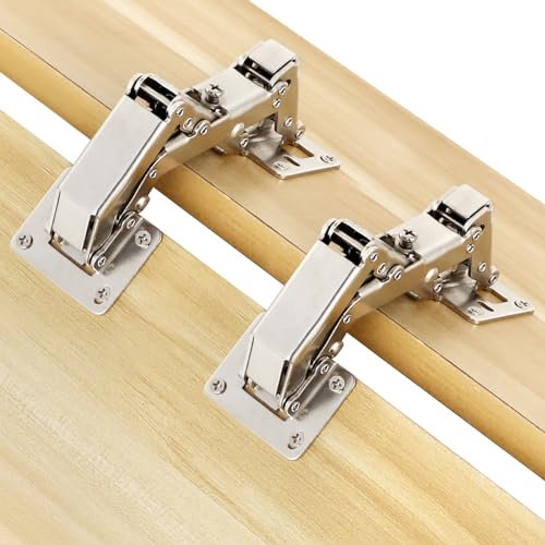 Schrankscharnier, 4 Pcs 175 Grad Türscharniere Rahmenlose Soft Close Scharniere mit Schrauben Versteckter hydraulischer Puffer Einstellbare Montage Scharniere für Küchenecke Falttür