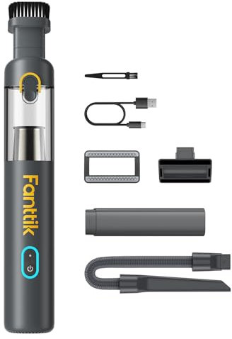 Fanttik Slim V8 Mate Aspirateur de voiture sans fil 12 000 Pa, mini aspirateur portable avec tuyau flexible et brosse pour animaux de compagnie, charge de type C, portable pour voiture, bureau,