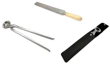 Rhein Instrumente Hufzange und Hufraspel- Hufzange für Pferde- Kombi Set- Hufpflege- Horse Deluxe - inkl. Etui