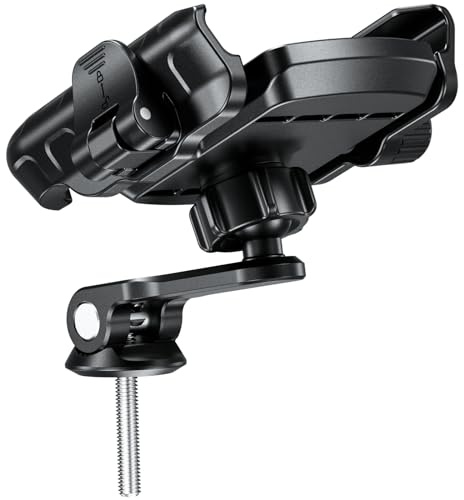 BRCOVAN Bike Fork Stem Phone Mount Holder [Camera Friendly] [1s Lock & Release] Adjustable Bicycle Headset Top Cap Cellphone Cradle with Solid Aluminum Mounting Base Fit 5.4'' - 7.2 Smartphones