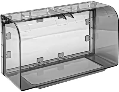 Sxutop 1 Stück 86 Typ Wandschalter Steckdose Schwarz Transluzent Flip Outlet Box Kunststoff Wandschalter Steckdose Panel Box Wasserdicht Wandschalter für Badezimmer Zuhause Draußen (20×12×7.5cm)