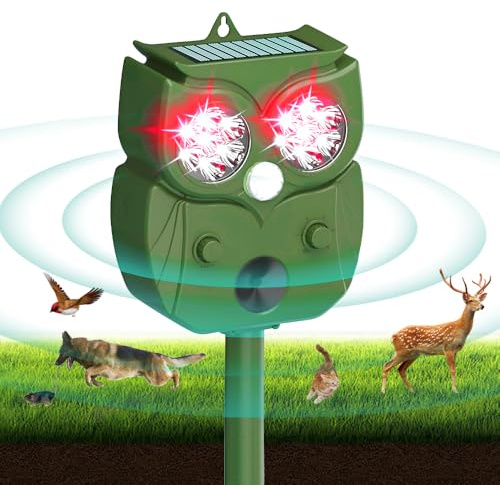 KBIBCK Repellente per Gatti ad Ultrasuoni, Dissuasore per Gatti Ultrasuoni, Dissuasore per Gattis a Batteria, Piccioni Ultrasonico Esterno, Animale Deterrente per Giardino Piccioni, Uccelli, Topi,Cani