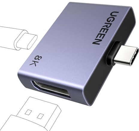 UGREEN Cable USB C a DisplayPort 1.4 Carga PD100W 8K 60Hz 30Hz 4K 240Hz 144Hz Compatible con iPhone 17 Pro Max Air Mac mini M4/M4 Pro MacBook M4 Pro Max iPad Pro Air Galaxy S24