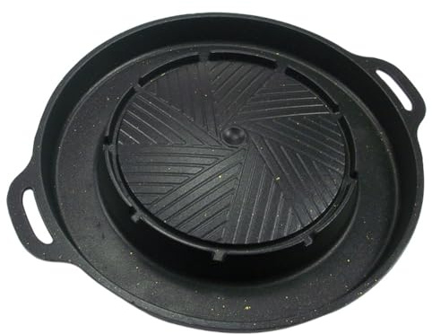 FACAIIO Placa de parrilla de camping portátil de gas, placa de barbacoa de aluminio de 34 cm con revestimiento limpio y bandeja de grasa