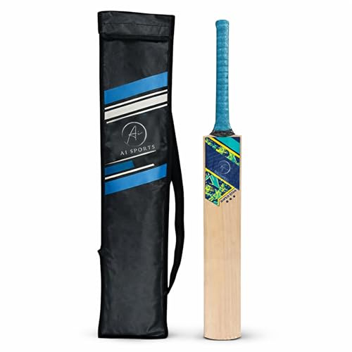 AI SPORTS Super Star Cricket Bat – Grade-A Kashmir Willow Bat with Harrow & Short Handle Options – Sizes 0–6 for Junior & Senior Players (Size 6)