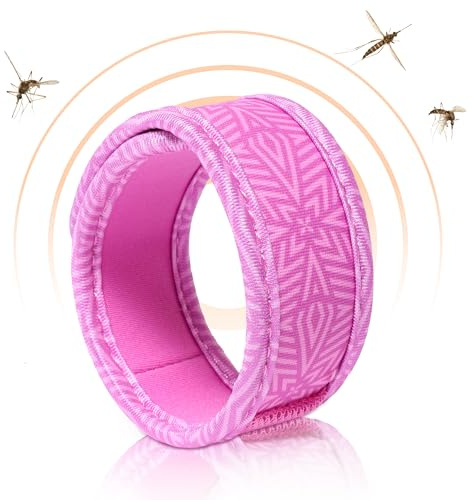 PARAKITO - Braccialetto Antizanzare - 2 Ricariche Incluse - 1 Mese Di Protezione - Senza DEET - Modello Rosa - Taglia Adulta