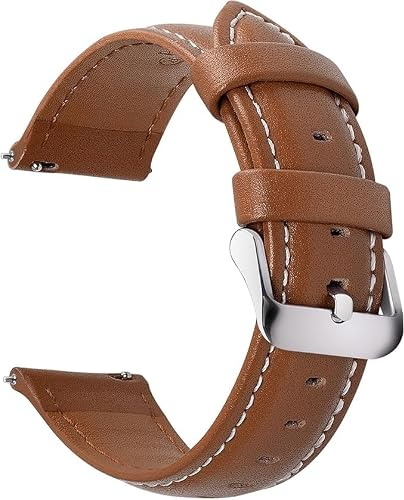 Fullmosa 12 färger Klockarmband 18mm Läderarmband för Smartwatch | Vintage-reservarmband med snabbspänne och spänne i rostfritt stål, ersättningsarmband för män och kvinnor