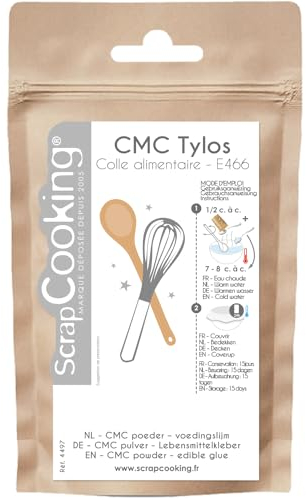 Pot de Poudre CMC Tylos; Colle Alimentaire; 35 g, Blanc