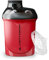 Protein Shaker Proteinshake Deluxe 400 ml Nano - Eiweiß Shaker auslaufsicher, BPA frei mit Sieb & Skala für Cremige Whey Proteinpulver Shakes - Fitness Becher für Isolate, Konzentrate Rot Schwarz