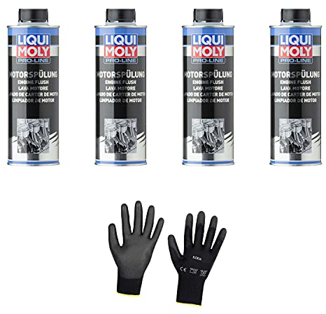 Iloda 4xOriginal Liqui Moly 500ml Pro-Line Motorspülung 2427 Schutzhandschuhe
