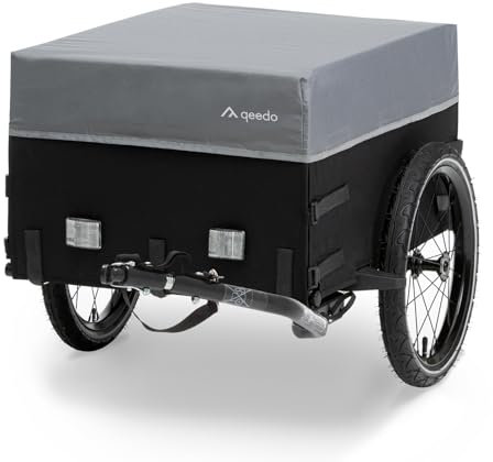 qeedo Cargo Trailer Fahrradanhänger Lastenanhänger, Fahrrad Transportanhänger, klappbar, Schwarz