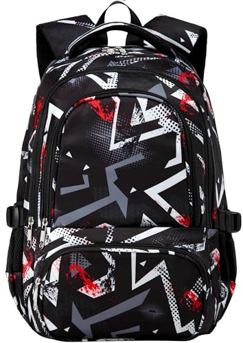 BLUEFAIRY Kids Backpacks for Boys Girls Elementary Primary Middle School Bookbags Back to School Bags for Childs Age 6-8 Mochilas Escolares para Niños Niñas 17 Inch Dark Black
