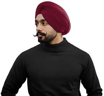 CRAFTSTRIBE Sikh Traditional Turban Patka Punjabi Sardar Pagri Dastar Cotton Full Voil for Men and Boys (5 Meter)