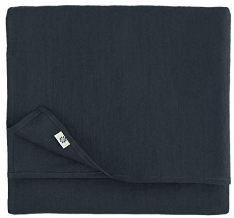 Linen & Cotton Tischdecke Stoff Tischtuch Tischwäsche Hygge -100% Leinen, Schwarz (140 x 100 cm) Festlich Rechteckig für Home Küche Esstisch Cafe Restaurant Hotel Deko Party Sommer