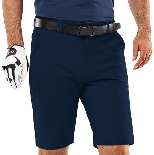 33,000 fot herr golfshorts UPF 50 stretch shorts 25 cm bermudashorts korta byxor torr passform lediga shorts arbetsshorts för golfen arbete
