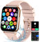 KIPTUMTEK Smartwatch Damen mit Telefonfunktion, Fitness Tracker Women Men 1.96 HD Touch,Fitnessuhr mit SpO2 Blutdruckmessung Herzfrequenz Schrittzähler für Android/IOS Rosa