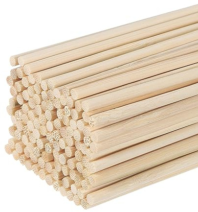 QUARKZMAN trästavar 50 cm (20 tum) rund spik stång trästavar 3 mm/0,12 tum bambupinne för konst hantverk foto stativ rekvisita hantverk byggnad modell 50 pack
