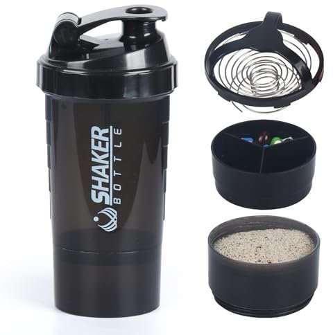 XTKS Eiweiß Shaker,Protein Shaker Flasche mit Mixer,Auslaufsicherer Trinkflasche für Protein Shakes,Tragbarer Shaker Proteinshake mit Aufbewahrung