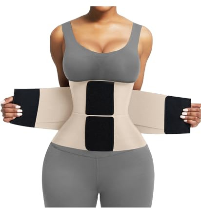 FeelinGirl Workout Waist Trainer Underbust Girdle Corsets Cincher Hourglass Corset Body Shaper for Women Skin L