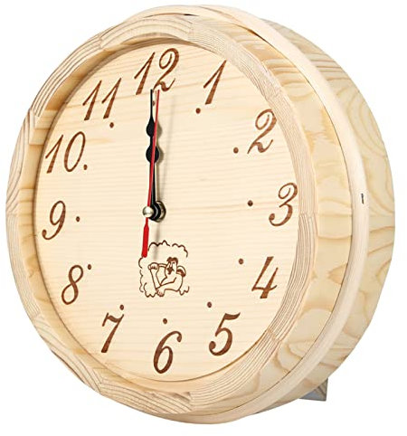 GLOGLOW Horloge de Sauna Résistante aux Hautes Températures, Horloge Murale élégante en Bois pour Accessoires de Sauna à Domicile