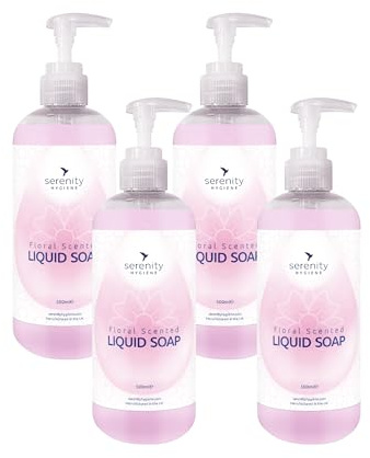Serenity Premium Liquid Hand Soap, 500ml Pack of 4 – Gentle Formula for Cleanliness and Hygiene, Soft on Skin. Scented