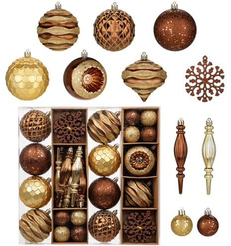 Juego de 50 bolas de Navidad, bolas para árbol de Navidad de plástico, decoración navideña, decoración para árbol de Navidad, juego de bolas de Navidad, bola de Navidad, bola de Navidad, paquete de