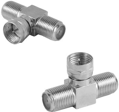 lasuroa 2 Pzs Divisor de Cable Coaxial, Divisor Antena de Aleación Zinc, 2 Entradas y 1 Salida Conector Cable 3 Vías Tipo F RG6 Macho a Doble F Hembra para Antena TV VCR y CCTV