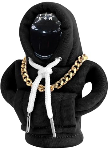 VAGCARS Sudadera con capucha para palanca de cambios de coche, funda para palanca de cambios, funda para palanca de cambios con collar, accesorios universales para el interior del coche (Negro)