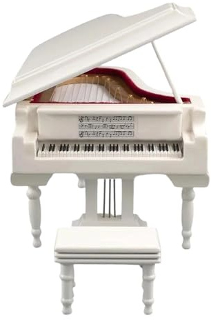 Set Di Miniature Di Strumenti Musicali Modello Di Pianoforte A Coda Retrò In Miniatura Con Accessori Per Panca(B)