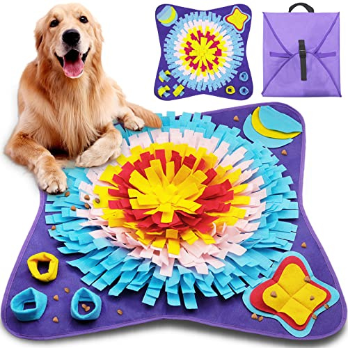 ZPQAODI Snuffle Mat para Perros, Alfombra Olfato Perro, Mascotas Perros tapete de Entrenamiento, Alfombra de Actividades para Mascotas, Rompecabezas Juguetes de alimentación Bowl (70 * 70 cm)