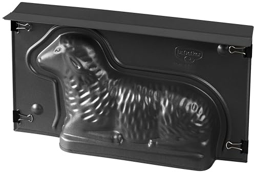 Dr. Oetker Stampo per agnello 3D in lamiera di acciaio con rivestimento antiaderente, con morsetti di chiusura, resistenza al calore: +230 °C, lavaggio a mano, prodotto in Germania