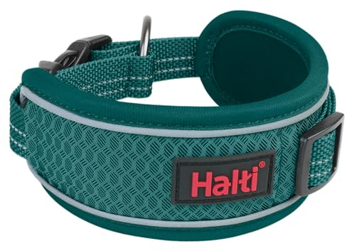 Halti Anatomi Hundhalsband - Bred Halsband Design för Tryckavlastning, Vadderad i Neopren, Reflekterande och Justerbar, Matchande Koppel och Sele, Lämplig för Små Hundar (Storlek S, Kricka)