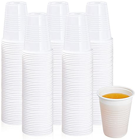 Lilymicky 500 Pack 5 oz Disposable Plastic Cups, Small Plastic Drinking White Beverage Tumbler for Tasting, Drinking and Party