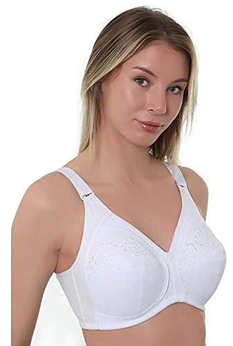 Gemm Ladies White Non Wire Cotton Rich Bra (36 J, White)