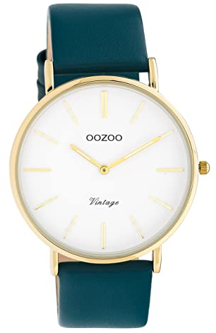 Oozoo Vintage Damen Uhr - Armbanduhr Damen mit 20mm Lederarmband - Analog Damenuhr in rund C20228