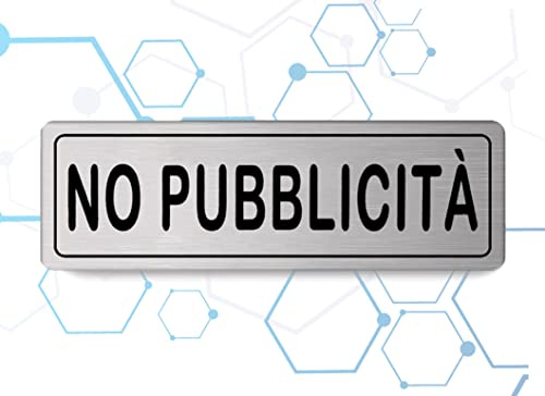 Nitek Targa no pubblicità in Alluminio Satinato 150 x 50mm - Targhette Autoadesive | Stickers, Klebeetikett | Impermeabili Lavabili, Panificio, pub
