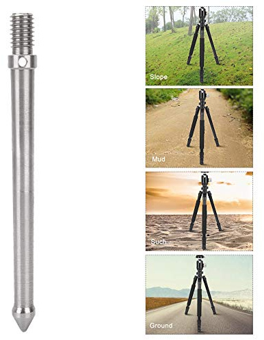 Stativ Erdspieß Edelstahl Metall Spike Mount Adapter Kamera Spike Mount Adapter mit 3/8 Zoll Schraubgewinde Kamerazubehör (12cm)
