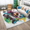 Teppich 80x150 cm rutschfest Waschbar Teppich, Sportthema Fußball Graffiti Gamecontroller Druck Läufer für Dekoration Schlafzimmer Kinderzimmer Wohnzimmer Kurzflor Weiß Läufer