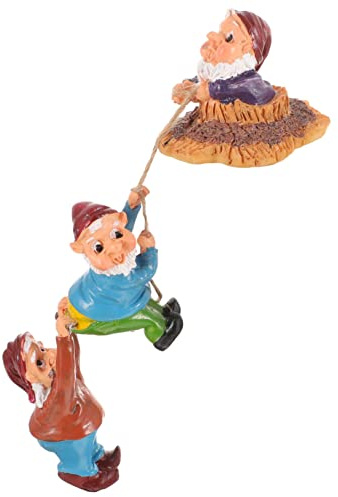 TINEASUR 1juego Figurita De Duende Escalador para Jardín Adorno De Decoración Colgante Miniatura De Jardín Creativa Estatua De Duende para Exterior