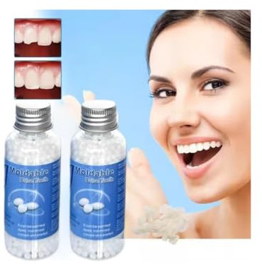 Solidity Denture Adhesive,Thermoplastic Denture Adhesive,Refit and Tighten Denture Liner,Denture Care,Replacement Thermal Adhesive Fitting Beads for Fake Teeth